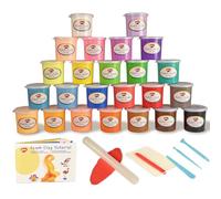 BOHS Kit d'Argile en Mousse - 24 Couleurs avec Outils, Rouleau et Feuille - 1,2 kg - pour Fournitures Scolaires, Projets d'Art et Fêtes, 3 ans et plus