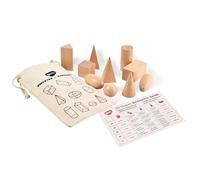 BOHS Solides géométriques 3D en Bois, 10 pièces pour Enfants | Sac mystère; carte des noms; devinettes et cache-cache; reconnaissance des formes, découverte tactile; maison ou classe