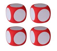 Bohue Lot de 4 dés vierges en mousse effaçables à sec - 6 cm - Dés éducatifs polyvalents pour enseigner et jouer en classe
