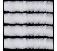 Bohue Lot de 4 rubans de Noël en fausse fourrure blanche en peluche - Accessoires de couture - Décoration amusante pour fête de Noël