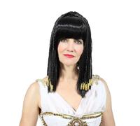 Bohue Perruque de Cléopâtre pour adulte avec tresses et frange - Perruque d'impératrice égyptienne pour adulte - Accessoire de costume d'Halloween pour femme