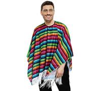Bohue Poncho mexicain coloré Cinco De Mayo Serape Poncho mexicain Fiesta Serape Poncho Fête Fête Favor pour homme et femme, multicolore, taille unique