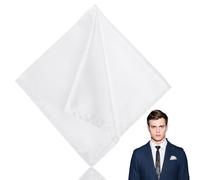 BOHUIZ Carré de poche carré de poche en satin pour homme - Couleur unie - Mouchoir de poche - Carrés de poche classiques en soie pure, blanc, Large