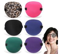 BOHUIZ Lot de 6 cache-œil 3D réglables pour adultes et enfants, amblyopie pour yeux paresseux pour yeux gauche ou droit, 6 couleurs