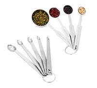 BOHUIZ Lot de 9 cuillères à mesurer en acier inoxydable - Cuillère à soupe avec mesures métriques et britanniques pour la cuisson de gâteaux, ingrédients secs et liquides
