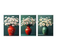 BOHUO 3 Pcs Tableau Decoration Murale Salon Moderne Grand Impression sur Toile Élégant Affiche Décoration Murale Fleurs Moderne Minimaliste pour Salon Chambre(Orange 11)-60x80cmx3 Sans cadre