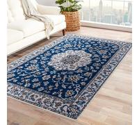 BOHUO 3D Grand Tapis Salon Rug Bohême Tapis Descente de Lit Lavable Rectangulaire Décoration pour Paillassons Entrée, Chambre d'enfant(Bleu 15)-210x270cm