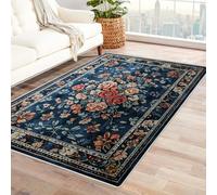 BOHUO 3D Grand Tapis Salon Rug Fleur Tapis Descente de Lit Lavable Rectangulaire Décoration pour Paillassons Entrée, Chambre d'enfant(Orange 75)-120x180cm