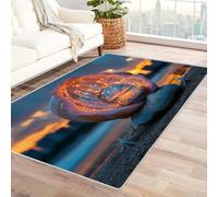 BOHUO 3D Tapis de Salon élégant océan Rug Bord de mer Soft Antidérapant Tapis De Sol pour Couloir Chambre, Décoration De Maison Moderne Carpet(Or)-240x300cm