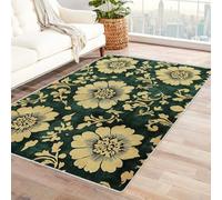 BOHUO 3D Tapis Vintage Style Bohème Fleur D'océan pour Manger Salon, Doux et Confortable Antidérapant Facile à Entretenir Lavable(Vert 34)-120x150cm
