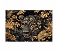 BOHUO Animal Impression sur Toile Tableau Decoration Murale Chambre léopard Tableaux Art Mural pour Salon Chambre Cuisine Décoration(Or 38)-20x30cm Sans cadre