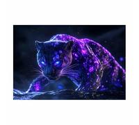 BOHUO Animal Impression sur Toile Tableau Decoration Murale Chambre léopard Tableaux Decoration Murale Moderne - Salon Salle Panorama(Violet 49)-30x40cm Sans cadre