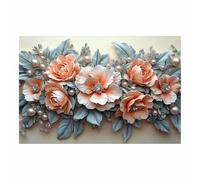 BOHUO Art Mural Botanique Boho sur Toile Rétro Affiche Décoration Murale Fleurs Moderne Minimaliste pour Salon Chambre(Métallique 39)-60x80cm Sans cadre