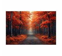 BOHUO Art mural en toile d’arbre rouge d’automne - Feuillage d’automne et imprimé de sentiers - Nature pour le salon chambre à coucher Home Office-20x30cm Sans cadre