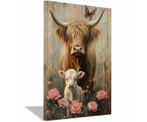 BOHUO Impression sur Toile Animal,Tableau Decoration Murale, Fleurs Tableau Affiche Murale ImpriméS Pour Salle Bain Chambre Coucher(Argent 69)-30x40cm Encadrée