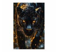 BOHUO Impression Sur Toile Animal,Tableau Decoration Murale léopard Impression sur Toile Art mural pour Salon Salle de bain Bureau Décoration Murale(Or 61)-60x90cm Sans cadre
