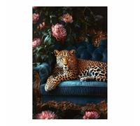 BOHUO Impression Sur Toile Animal,Tableau Decoration Murale Léopard Tableaux mural toilettes décoration de salle de bain(Brun 94)-20x30cm Sans cadre