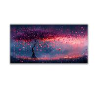 BOHUO Impression sur Toile Arbre de Vie Tableau En forme de cœur Image Tableau Decoration Murale Salon Chambre Maison(Rose 10)-40x80cm Sans cadre