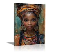 BOHUO Impression Sur Toile Femme Noire Femmes Africaines Abstrait Moderne Tableau Peintures Murale Pour Salon Chambre Decoration(Gris 16)-30x45cm Encadrée