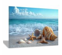 BOHUO Impression sur toile-mer plage Bord de mer Paysage naturel-Impression panoramique moderne-Pour chambre à coucher(Bleu 38)-60x80cm Encadrée