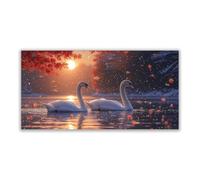 BOHUO Impression Sur Toile XXL Tableaux Hiver Forêt Coucher de soleil Tableau Affiche Murale ImpriméS Pour Salle Bain Chambre Coucher(Orange 60)-30x60cm Sans cadre