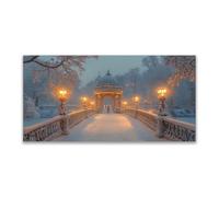 BOHUO Impression Sur Toile XXL Tableaux Hiver Forêt Paysage de neige Tableaux, Posters Et Arts DéCoratifs(Or 35)-40x80cm Sans cadre