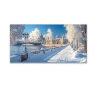 BOHUO Impression Sur Toile XXL Tableaux Hiver Forêt Paysages enneigés Moderne Tableau Peintures Murale Pour Salon Chambre Decoration(Or 10)-30x60cm Sans cadre