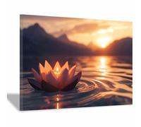 BOHUO Impression Sur Toile Zen Fleur Tableaux Decoration Murale Moderne - Salon Salle Panorama(Orange 49)-20x30cm Encadrée