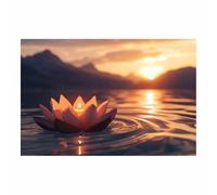 BOHUO Impression Sur Toile Zen Fleur Tableaux Decoration Murale Moderne - Salon Salle Panorama(Orange 49)-70x100cm Sans cadre