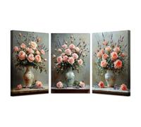 BOHUO Lot De 3 Fleur Botanique Impression sur Toile Coloré Paysage naturel Tableau décoration moderne imprimé sur toile pour Chambre Cuisine Bar(Rose 30)-30x40cmx3 Encadrée