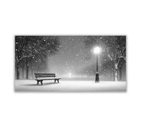 BOHUO Moderne Impression sur Toile hiver paysage Noir et blanc Tableaux Photo Sur Toile, Tableau Deco Murale,DéCoration Salon(Blanc 38)-60x120cm Sans cadre