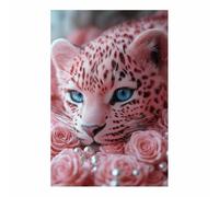 BOHUO Tableau décoratif animal Impression sur toile colorée Léopard Paysage naturel Tableau décoration moderne imprimé sur toile pour Chambre Cuisine Bar(Beige 74)-50x70cm Sans cadre