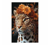 BOHUO Tableau décoratif animal Impression sur toile léopard Tableaux Decoration Murale Moderne - Salon Salle Panorama(Orange 103)-40x60cm Sans cadre