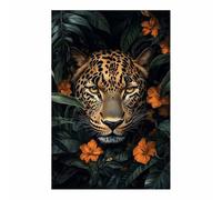 BOHUO Tableau décoratif animal Impression sur toile Léopard tendance Tableaux Art Mural pour Salon Chambre Cuisine Décoration(Brun 92)-30x40cm Sans cadre