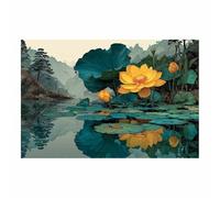 BOHUO Tableau Decoration Murale Salon Moderne Impression sur Toile Ère Impression sur Toile Art mural pour Salon Salle de bain Bureau Décoration Murale(Jaune 21)-50x70cm Sans cadre