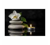 BOHUO Tableau Paysage Zen Impression Sur Toile Pierre Tableaux Decoration Murale Moderne - Salon Salle Panorama(Blanc 39)-50x70cm Sans cadre