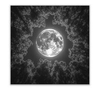 BOHUO Tableau sur toile Forêt pleine lune noir blanc, Ciel nocturne céleste décoration murale maison intérieur(Rouge 68)-20x20cm Sans cadre