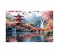 BOHUO Toile de pagode asiatique Peintures murales Peintures florales En Zen Salon chambre à coucher Office-60x90cm Sans cadre