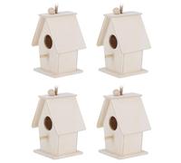 Boieuds en Bois à Peindre, Bird Houses pour Boiseries Extérieures Boîtes à Nidification d'extérieur 4pcs Birgin Suspendu inachevé pour Une Décoration de Cour de Jardin, 2,6x1,6x2.0in