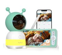 BOIFUN 2K 5" Babyphone Camera Bebe Surveillance WiFi, Vision Nocturne, Veilleuses, Détection de Son/Mouvement/Suivi Automatique, 360° Baby Phone Vidéo Connecté Smartphone Application