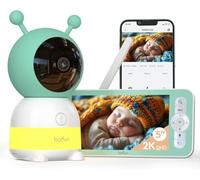 BOIFUN 2K Babyphone Camera, Veilleuses Bébé Colorées, Application Telephone et Moniteur 5", Surveillance des Mouvements, Suivi Automatique, Zone d'Alarme Personnalisée, Zoom 4X, Matériau ABS