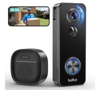 BOIFUN 2K Sonnette sans Fil avec Camera, Vision à 180°, Installation Facile, Détection IA Avancée, Sonnette sans Fil Exterieur Etanche, Vision Nocturne, IP65 Etanche, WiFi 2,4 GHz Uniquement