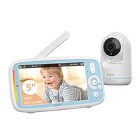 BOIFUN Baby Moniteur avec caméra rotative 360° HD, écran IPS 5", audio bidirectionnel, détection de température, batterie 3050mAh, zoom 3X, vision nocturne, mode VOX, berceuses pour bébé