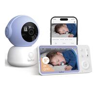 BOIFUN Babyphone Camera 5" 2K, Fonctionne avec Wi-FI ou sans Wi-FI, Vision Nocturne Infrarouge, Détection des Pleurs et Mouvements, Suivi Automatique 360°, App iOS et Android, Cryptage AES128