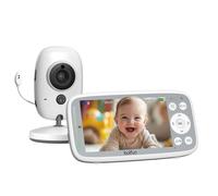 BOIFUN 720P Babyphone Camera, Écran IPS, Vision Nocturne Infrarouge Invisible, Zoom 3X, Détection de Température, VOX, Pas de WiFi (Mise À Jour De La Version)
