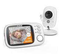 BOIFUN Bébé Moniteur, Caméra Bébé Écran 4" 2000mAh Batterie Rechargeable, VOX Détection du Son, Détection De La Température Et De L'humidité, Vision Nocturne, Soutien Berceuses