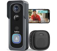 BOIFUN Videocitofono WiFi 2K UHD Campanello Senza Fili da Esterno Con Suoneria e Allarme Immediato, 166°Angolo Visuale, Rilevamento Umano PIR, Audio Bidirezionale, Batteria 6700mAh, IP66, 2.4Ghz