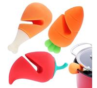 Boil Over Spill Stopper, 3x Silicone Spill Proof Pan Cover Stand Holder Clip, Food Pot Lid Holder, Kitchen Cooking Accessories, Leak Prevention Tool for Restaurant and Home Use
