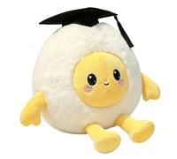 Boiled Egg Plush - Soft Crystal Velvet Pillows, Cute Decorative Novelty Food Toys, Comfortable Snug Sofa Throw Cushions, Fun Unique Collectible Aesthetic Items - For Nursery Office Living Rooms