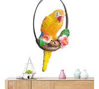 boiler Décor Suspendu Perroquet - Perroquet en résine pour Patio | Statue Patio d'oiseau avec Anneau Fer, collectionneur d'oiseaux tropicaux pour la fête en Plein air à